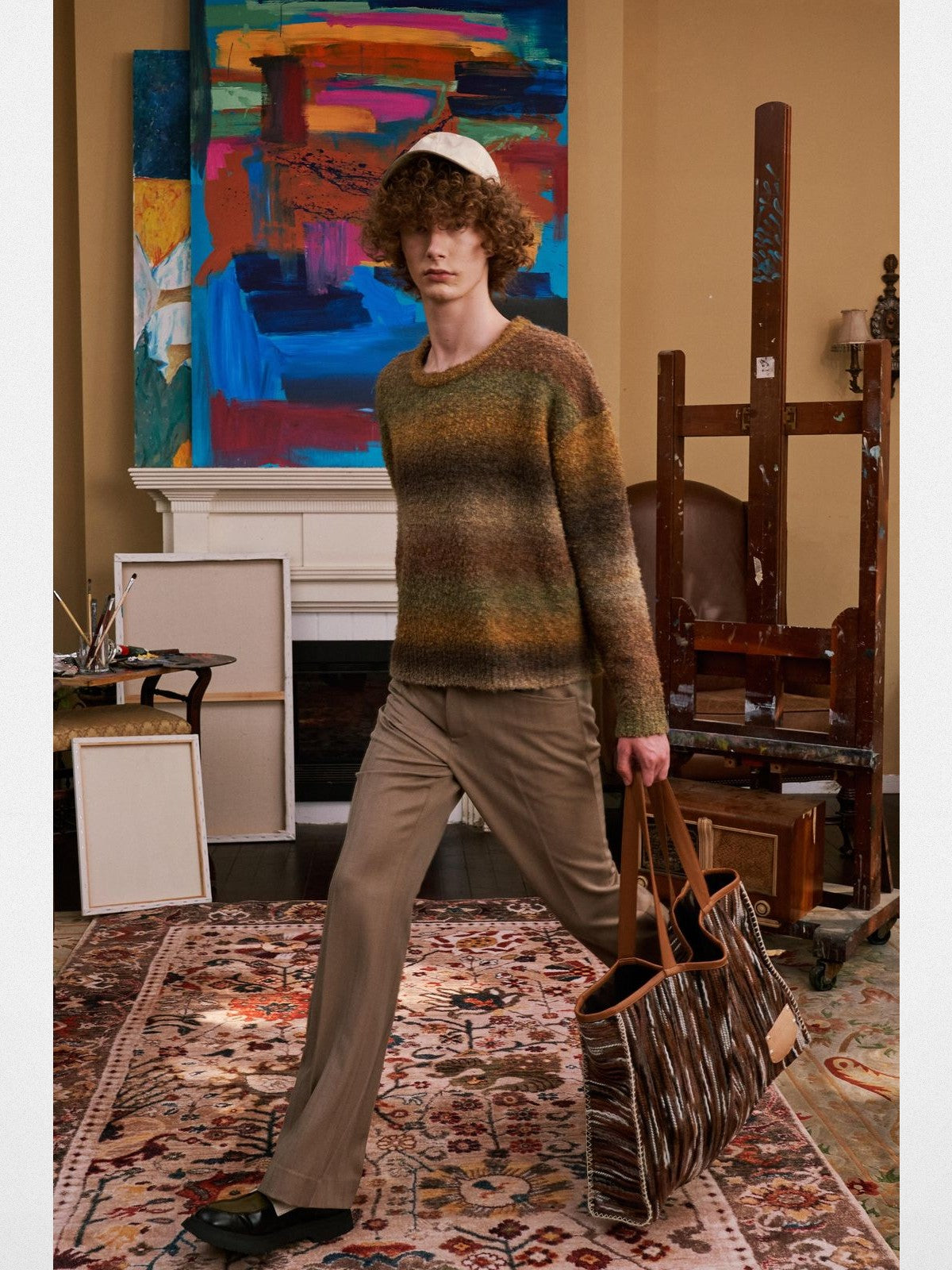 Retro 21 Center Seam Micro Flare Trousers in Brown - Lifestyle