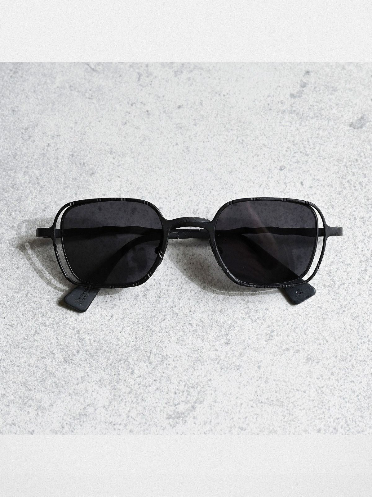 FUTURE UPDATE Hammered Titanium Sunglasses in Black
