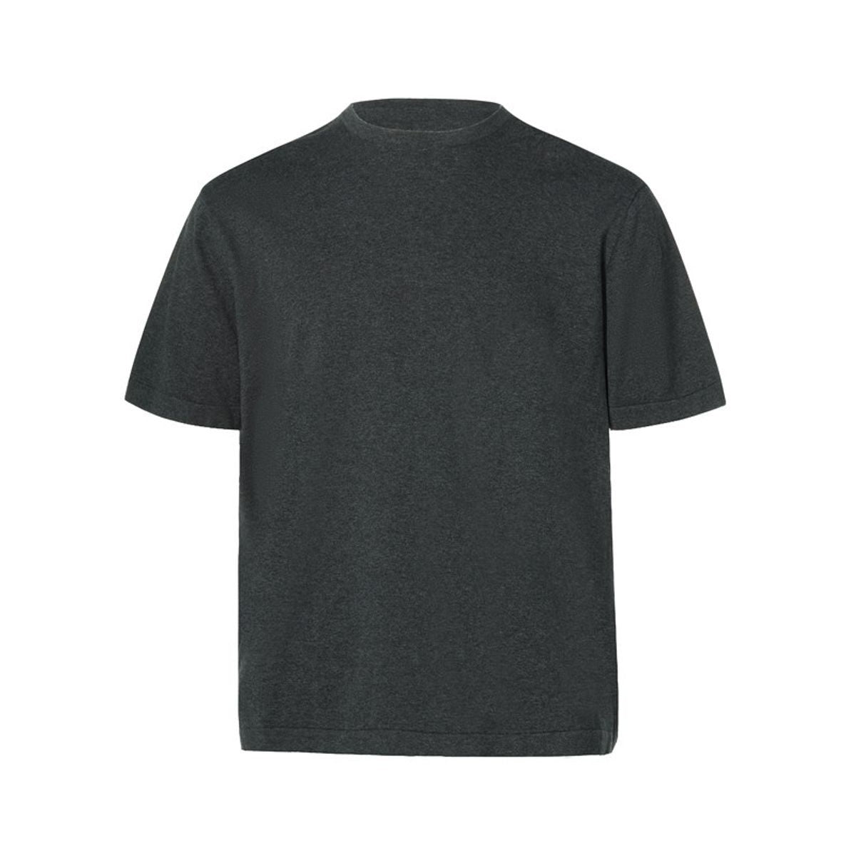 ROYA Cashmere Cotton Blend Knit T Shirt in Gray