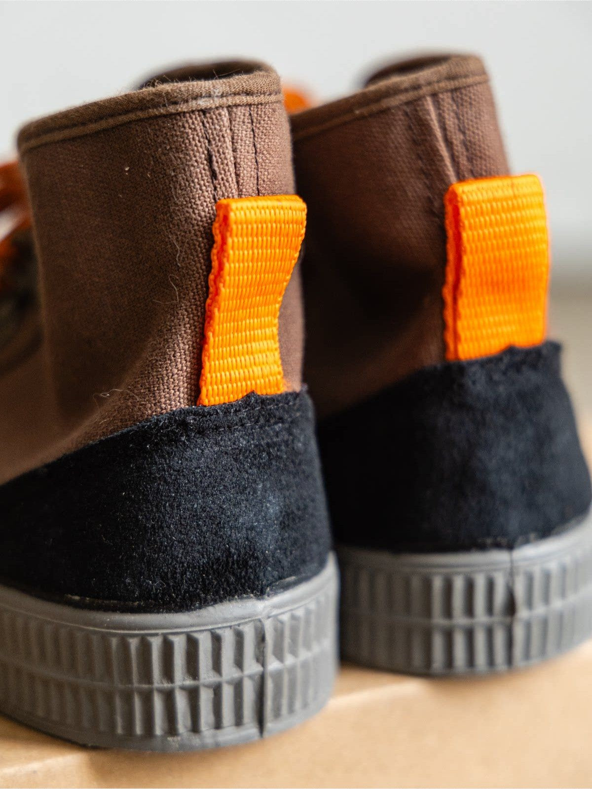 Soda Vulcanized Canvas Hiker Sneakers in Brown - Detail