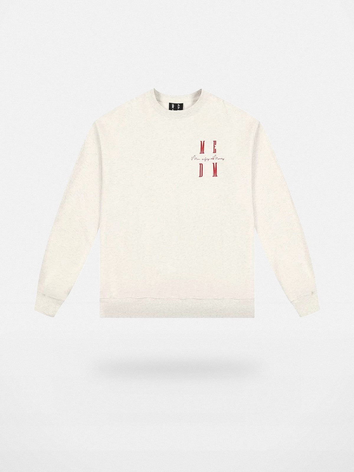 MEDM Cotton Blend Logo Crewneck in Gray