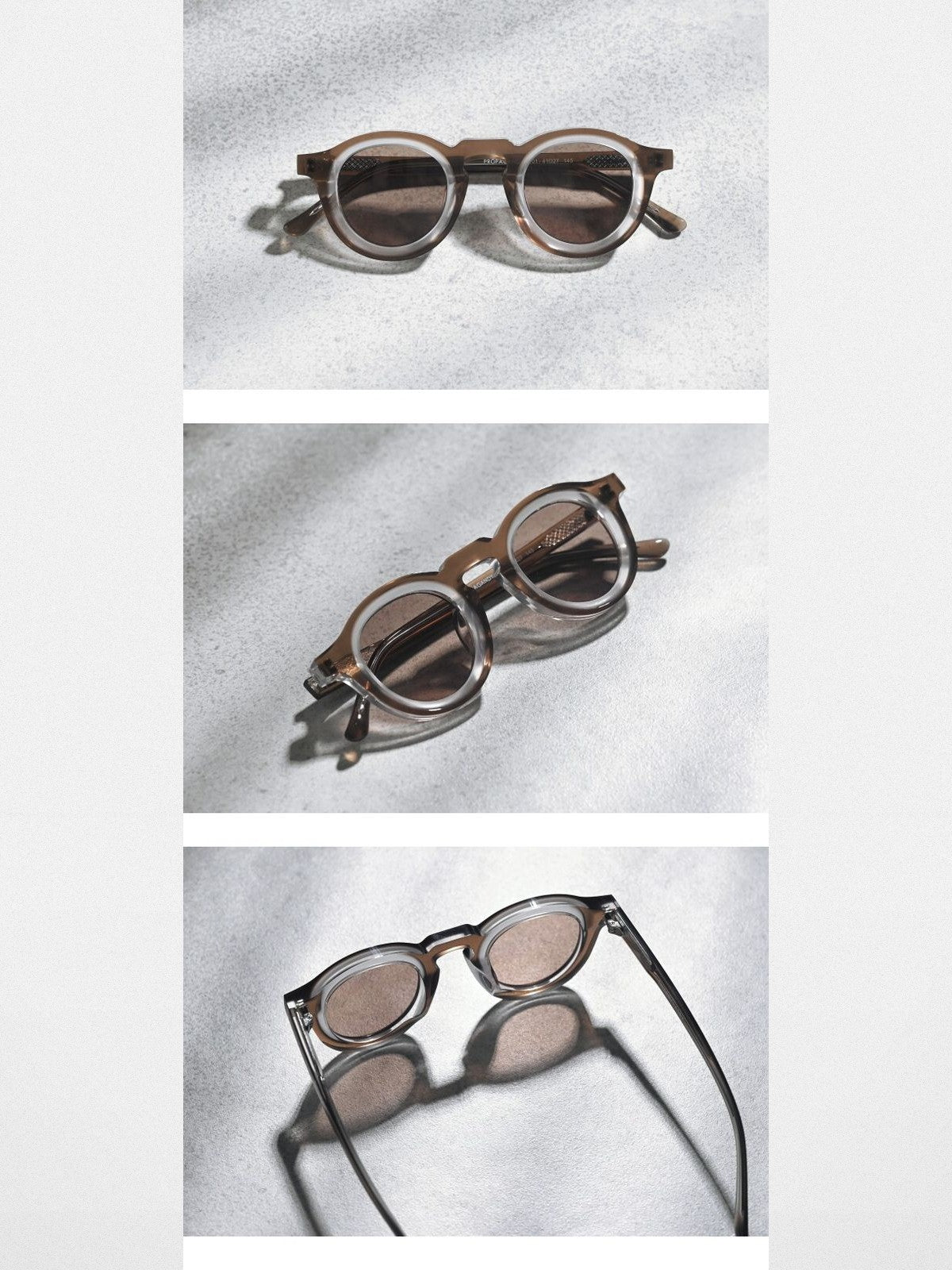 FUTURE UPDATE Round Acetate Sunglasses in Beige