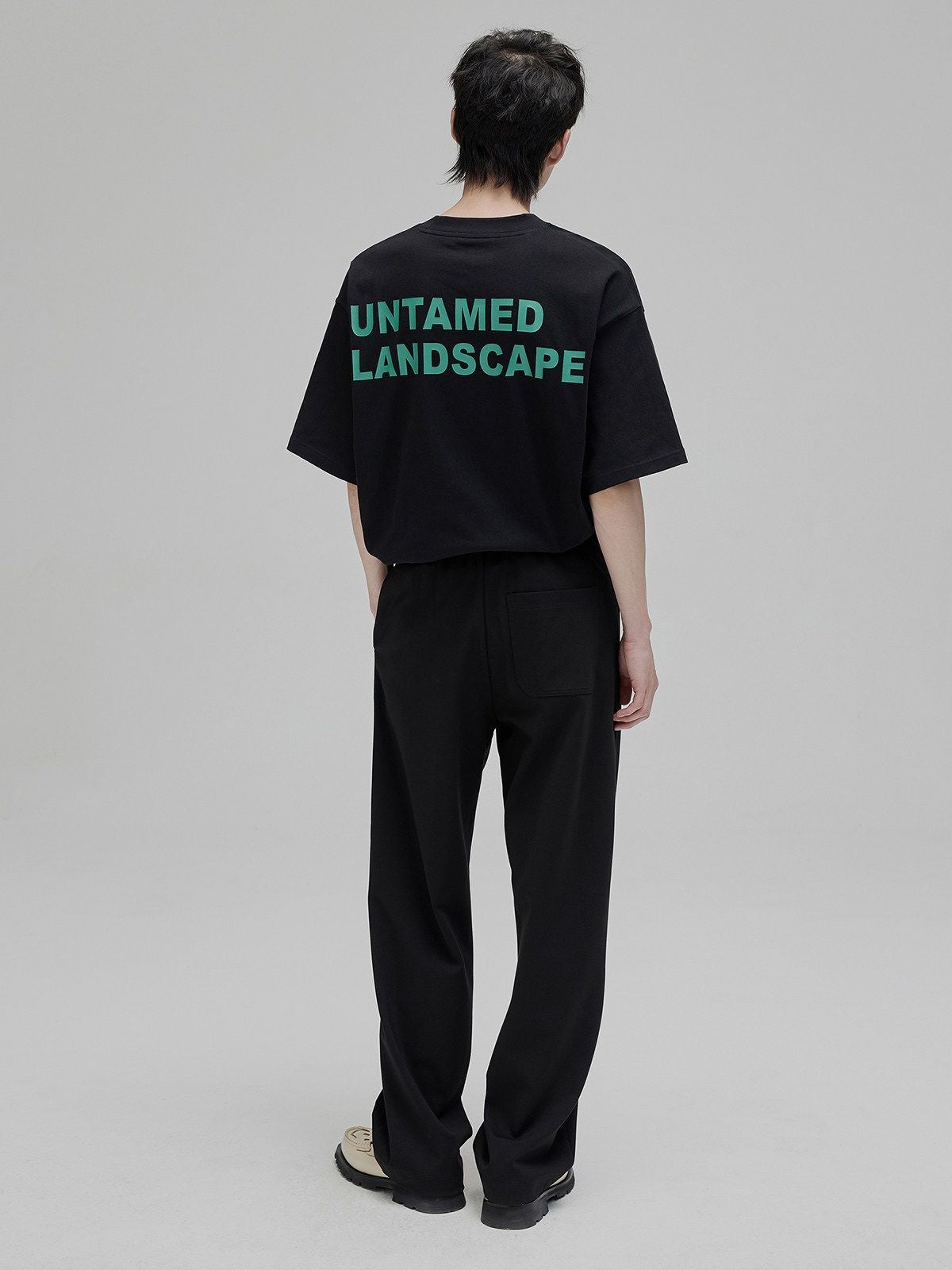 NANS Wilderness Parade Heavyweight T Shirt in Black - On Model