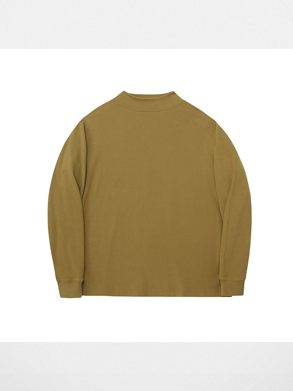 Nans Double Sided Fleece High Neck Tee in Olive