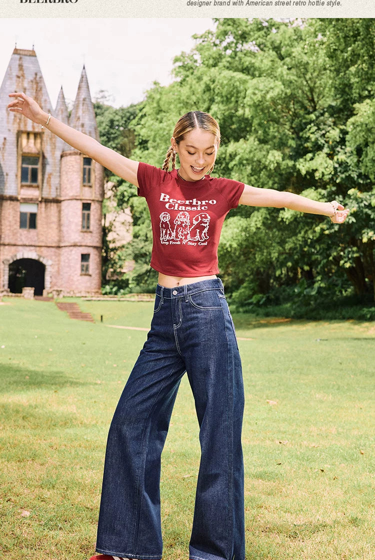 BeerBro Puff Print Puppy Baby Tee in White
