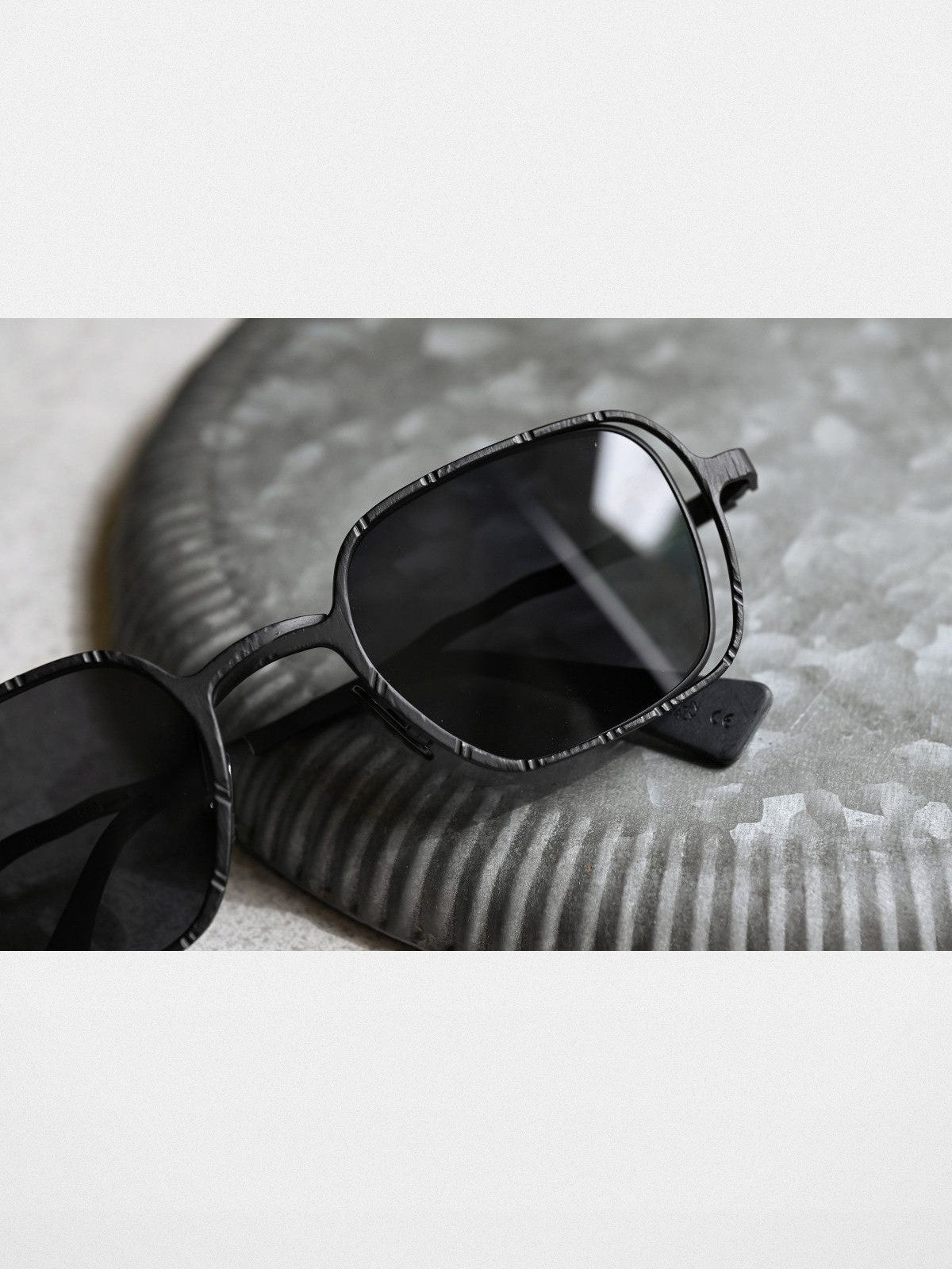 FUTURE UPDATE Hammered Titanium Sunglasses in Black - Lifestyle