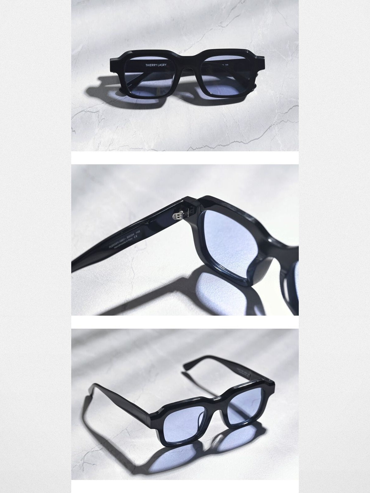 FUTURE UPDATE Retro Acetate Sunglasses in Black
