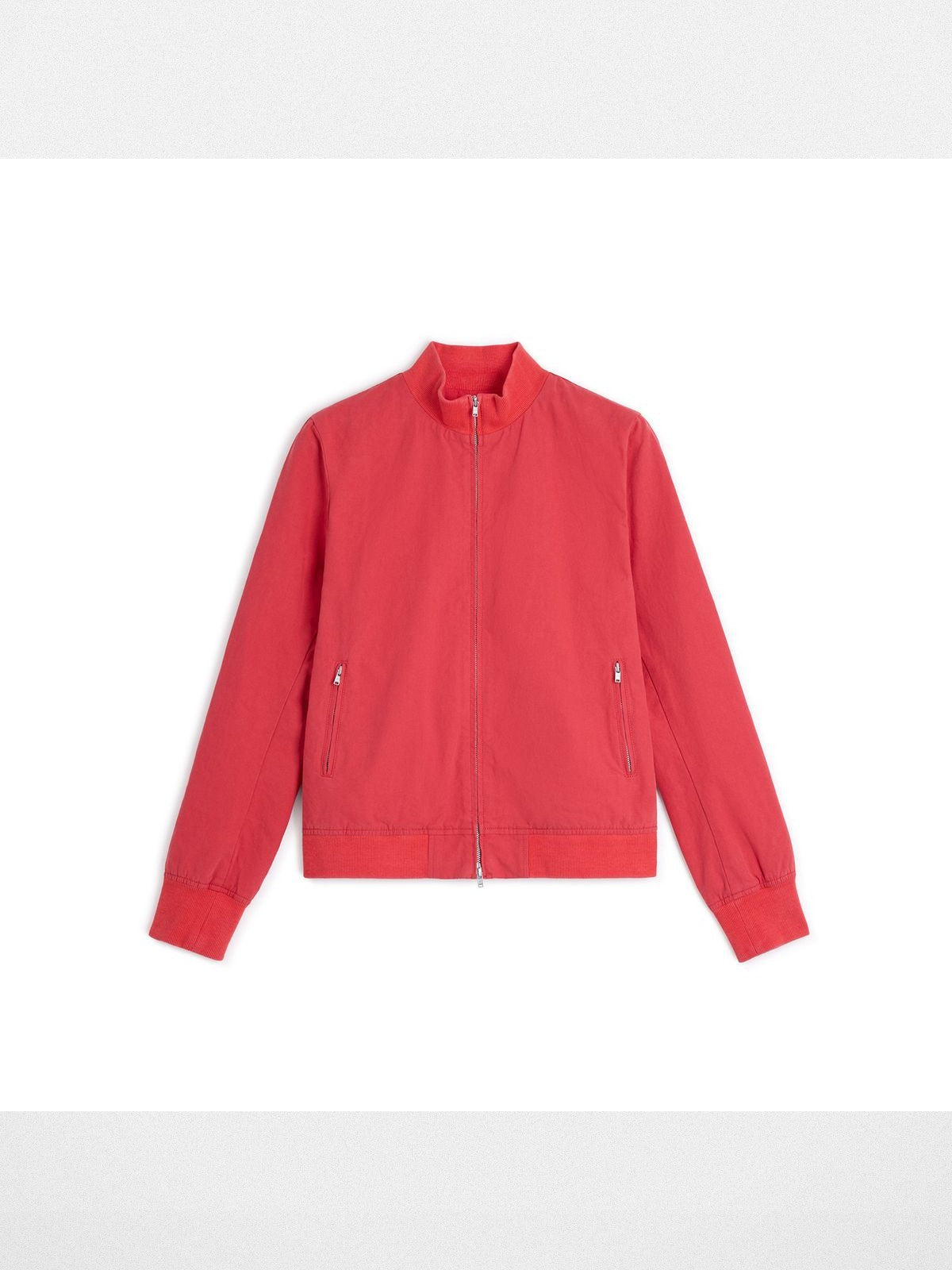 alright then Brushed Cotton Stand Collar Jacket in Red