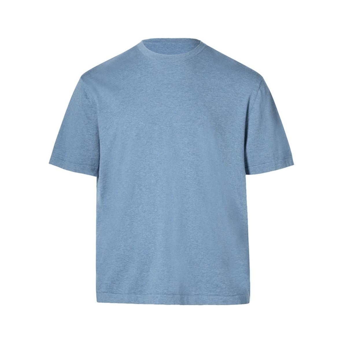 ROYA Cashmere Cotton Blend Knit T Shirt in Sky Blue