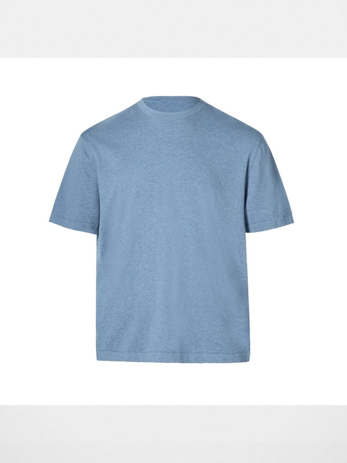 ROYA Cashmere Cotton Blend Knit T Shirt in Sky Blue