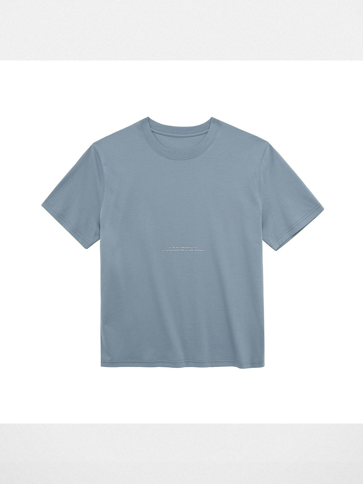 NANS Contrast Print Pima Cotton T Shirt in Sky Blue