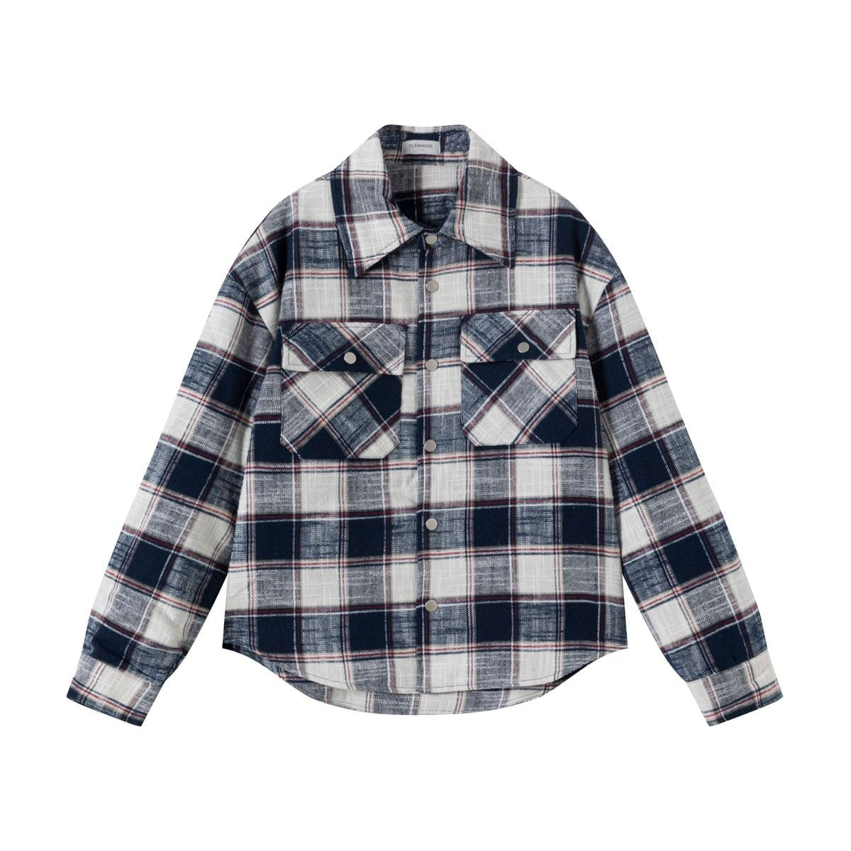 Vlabmade Brushed Plaid Thinsulate Shirt Jacket in White