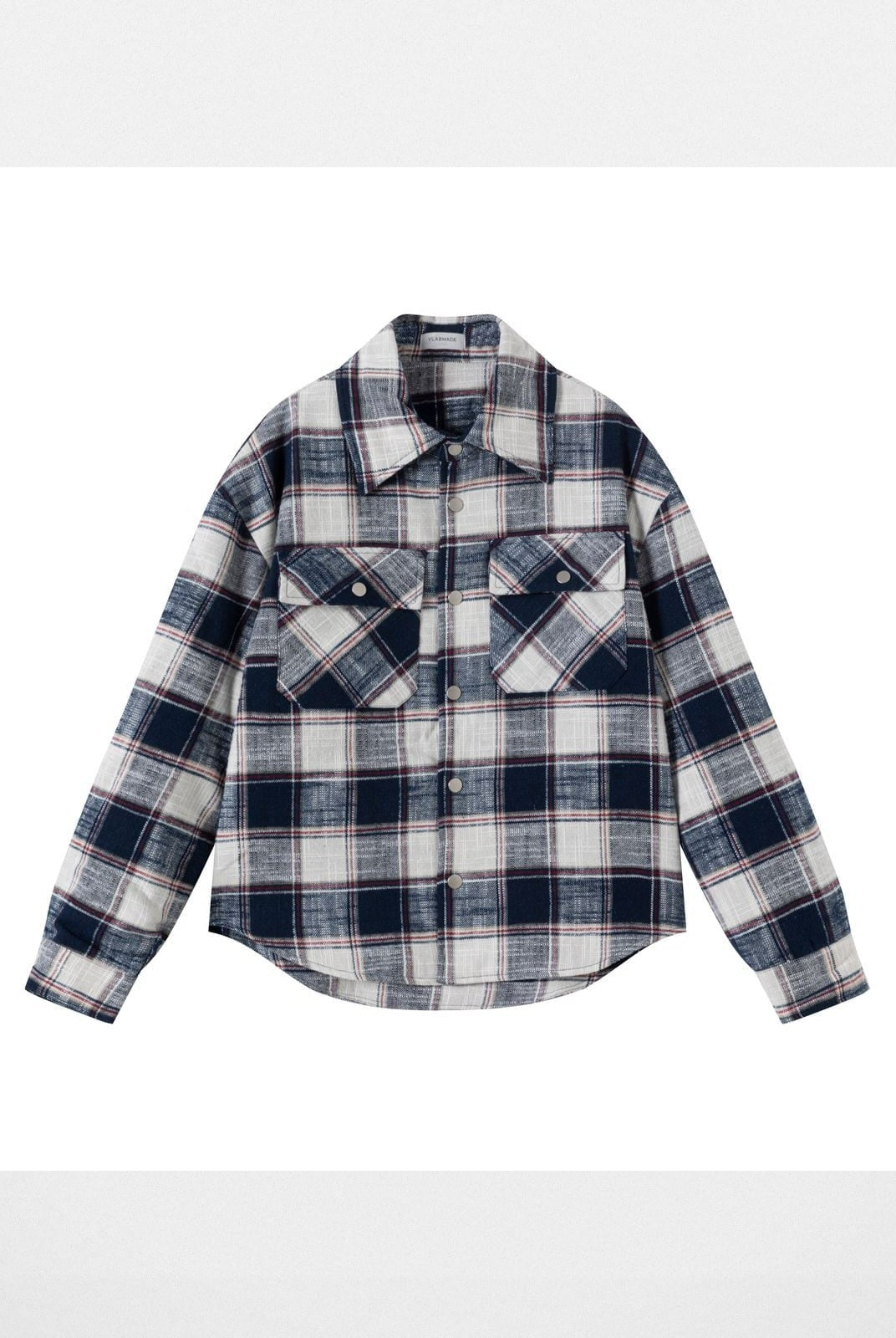 Vlabmade Brushed Plaid Thinsulate Shirt Jacket in White