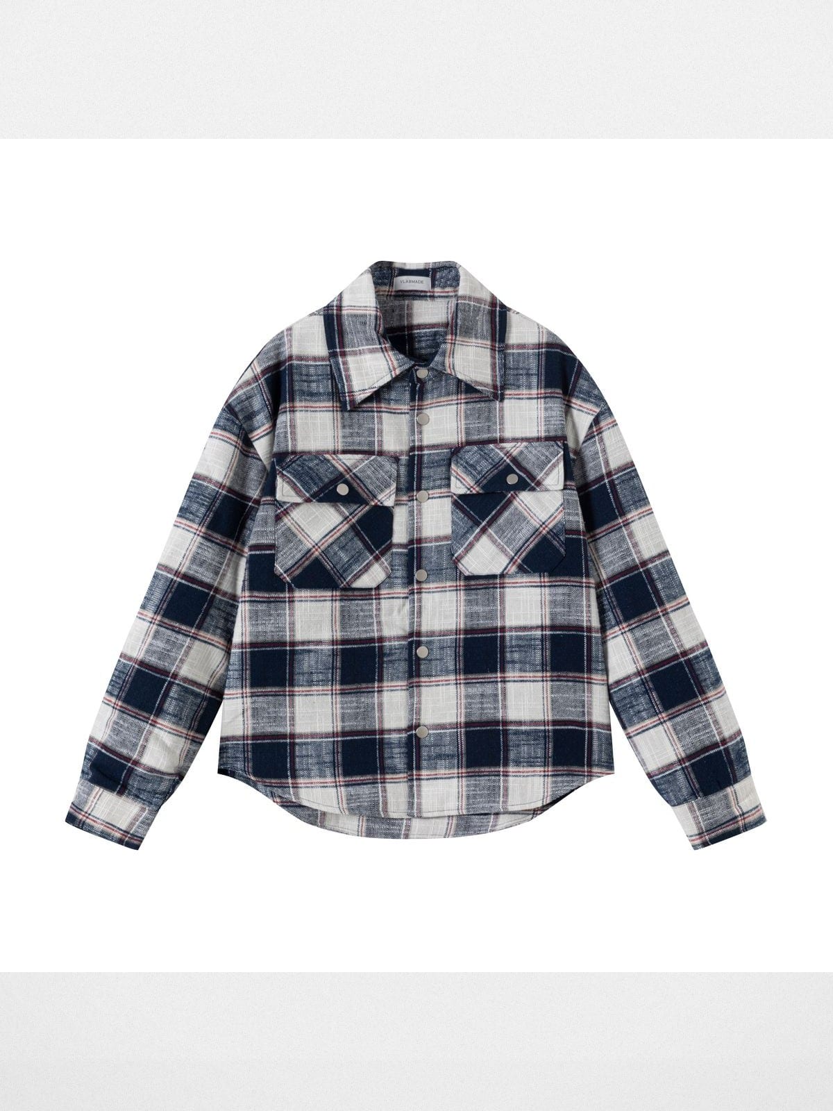 Vlabmade Brushed Plaid Thinsulate Shirt Jacket in White