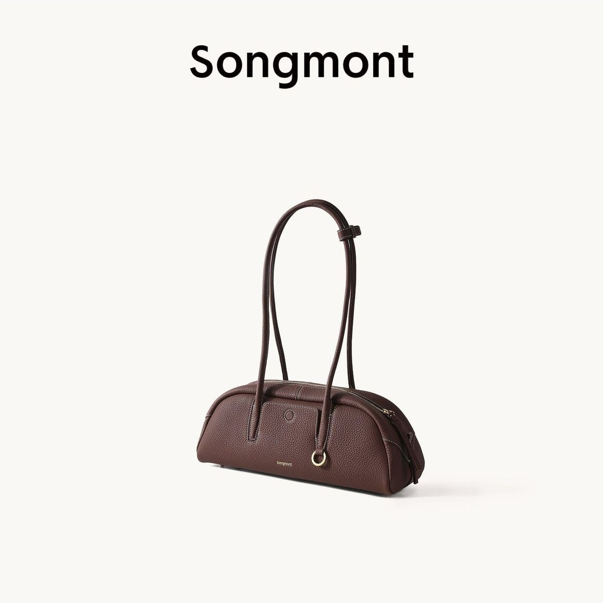 Songmont Leather Bowling Bag in Brown