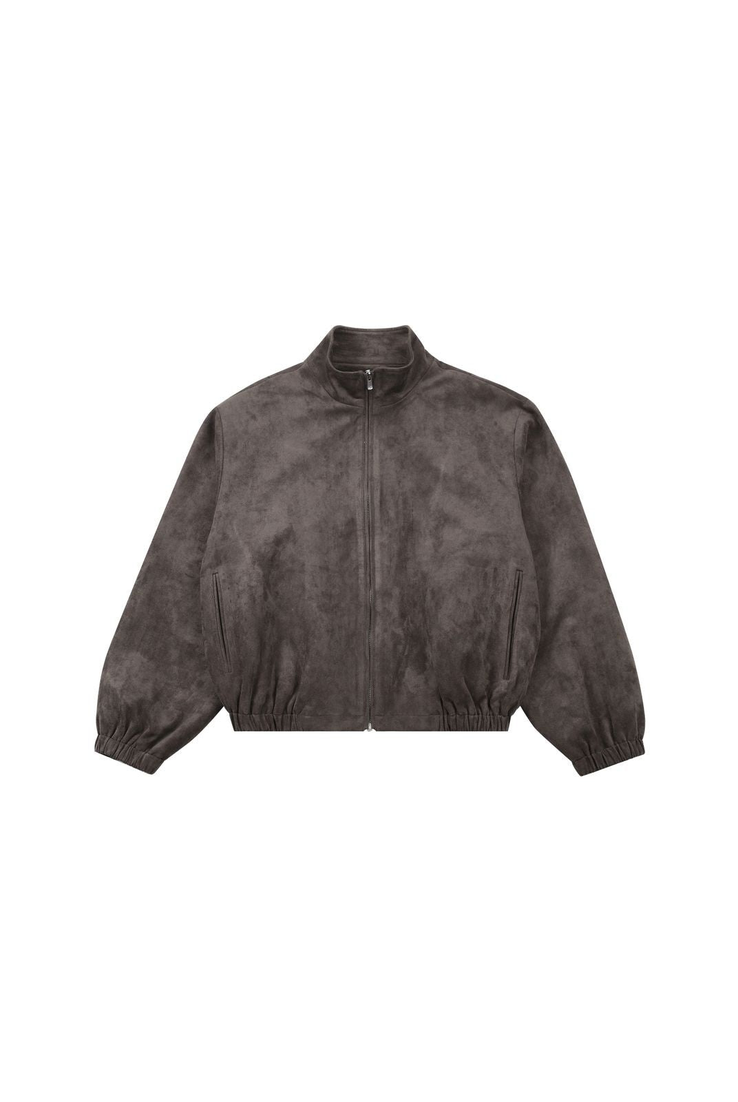 AFterTaste Mock Neck Suede Jacket in Beige