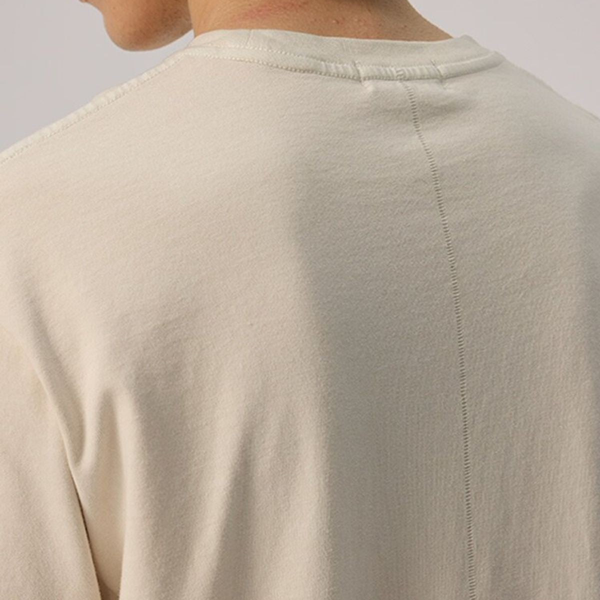 AFterTaste Garment Dyed Vintage Wash T Shirt in Cream - Detail