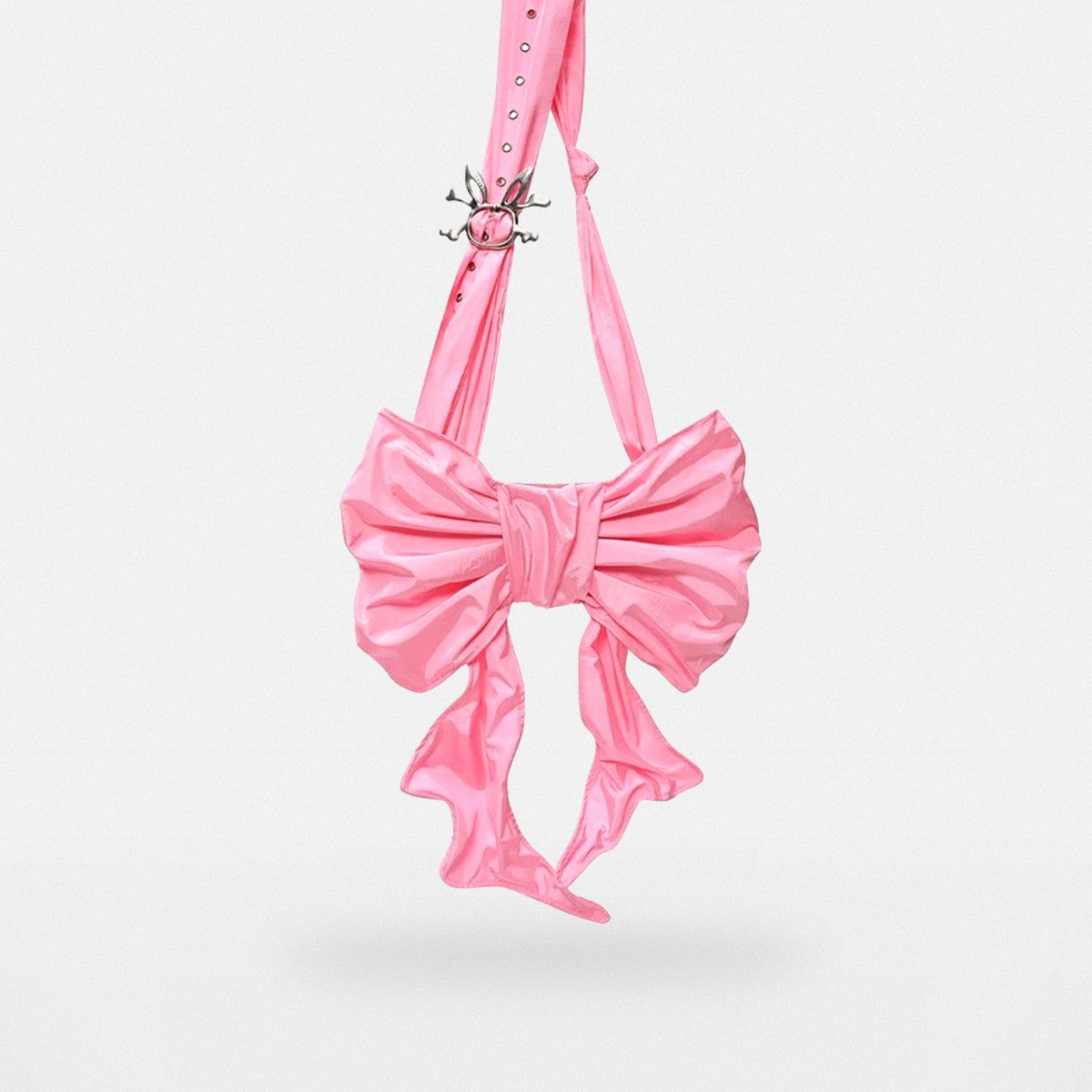 CFIERCE Nylon Bow Crossbody Bag in Pink