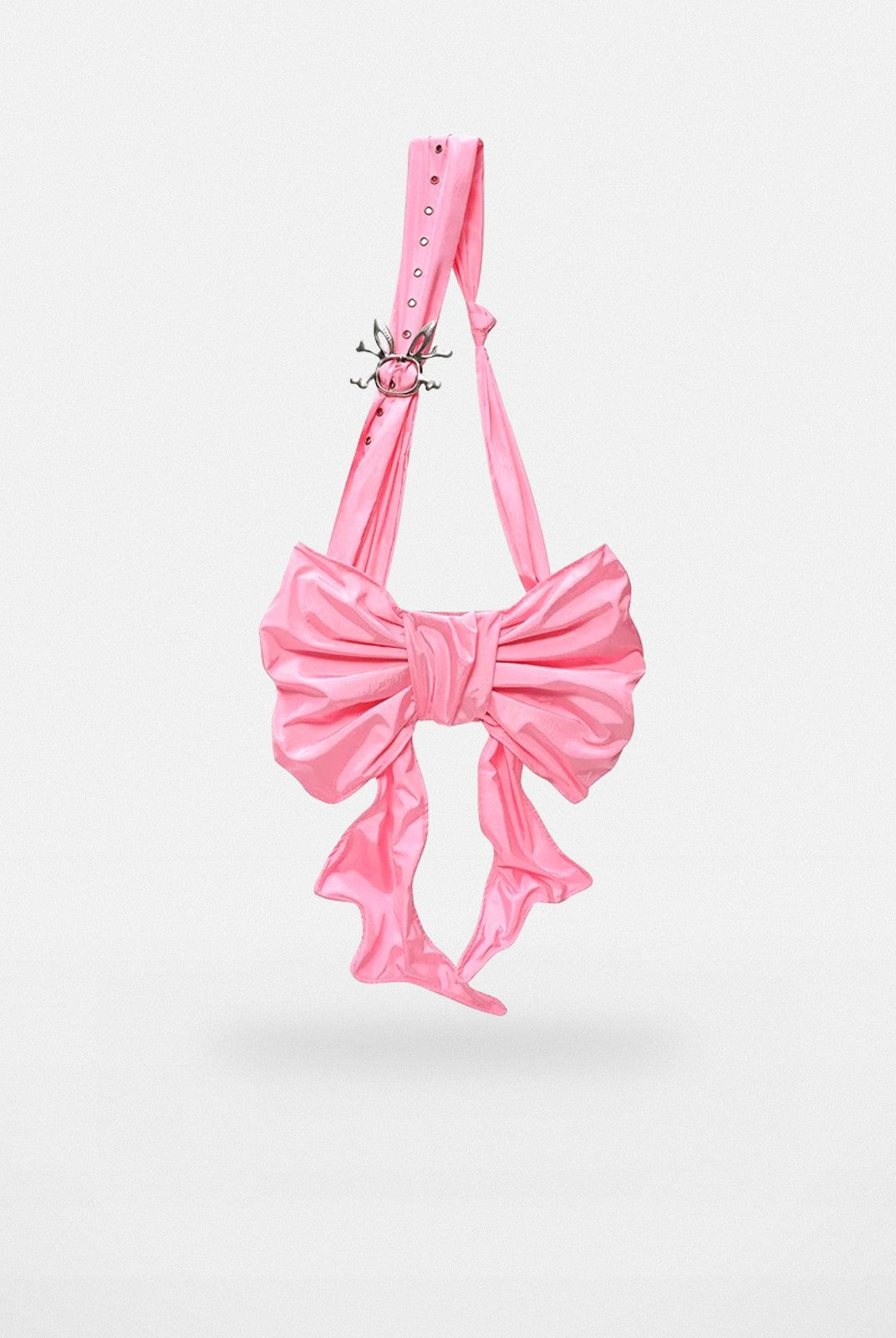 CFIERCE Nylon Bow Crossbody Bag in Pink
