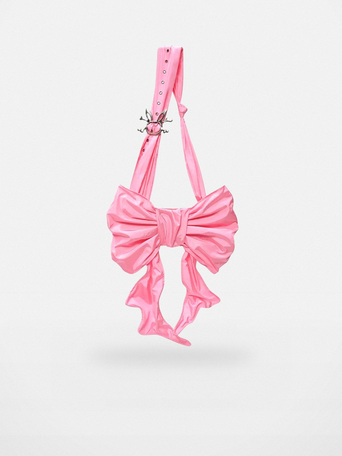 CFIERCE Nylon Bow Crossbody Bag in Pink