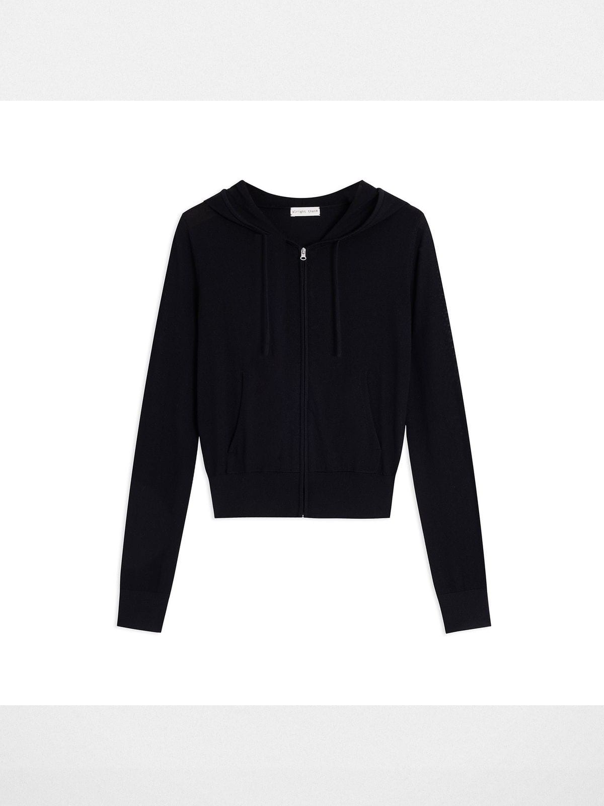 Alright then Zip Up Merino Wool Hoodie in Black