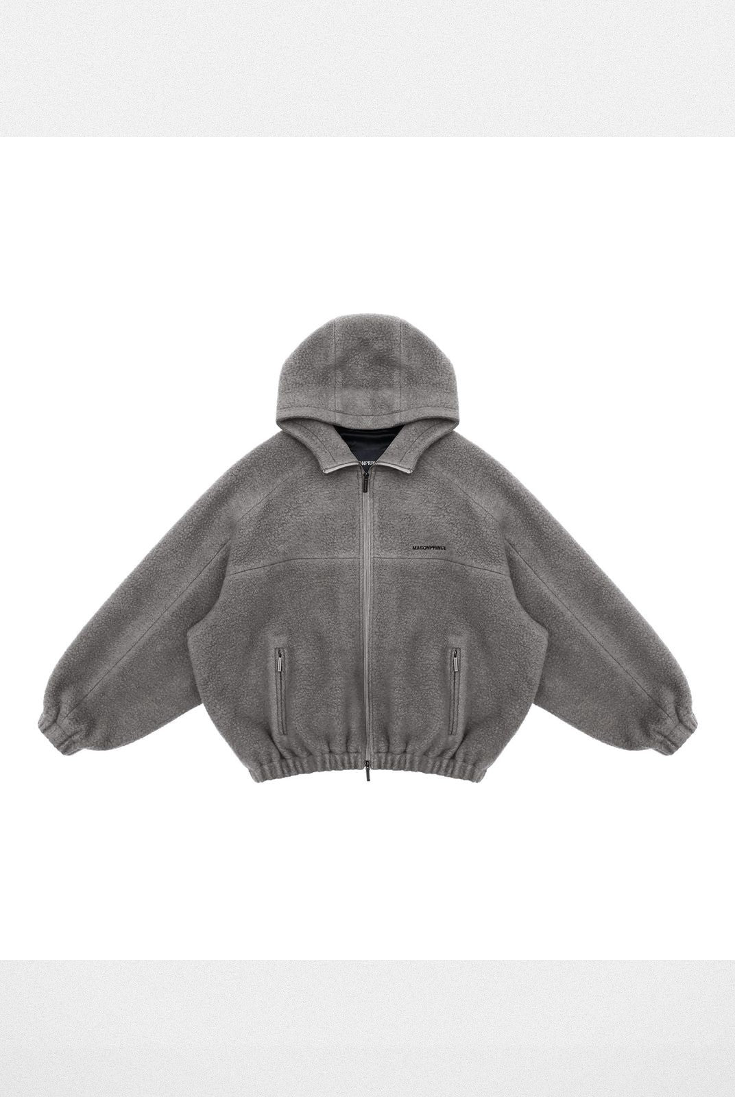 MasonPrince Contrast Logo Fleece Hooded Jacket in Gray #color_gray