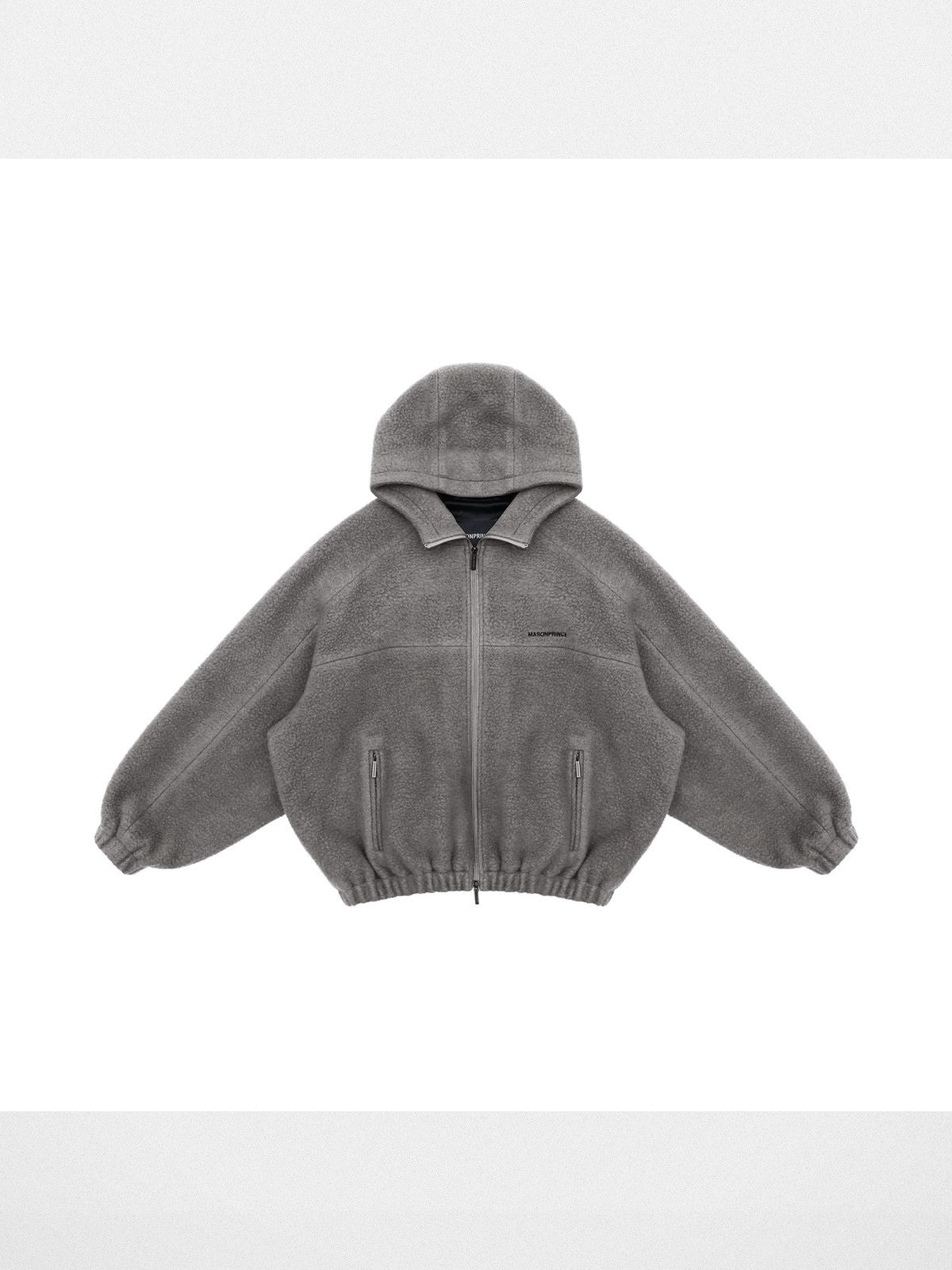 MasonPrince Contrast Logo Fleece Hooded Jacket in Gray