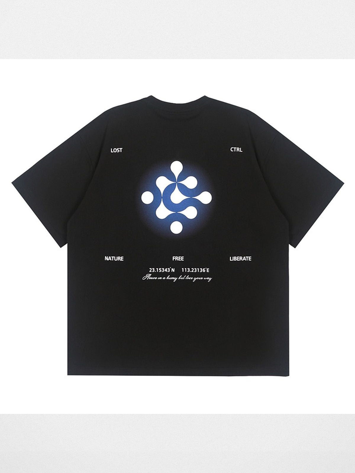 LOSTCTRL Heavyweight Graphic Print T Shirt in Black