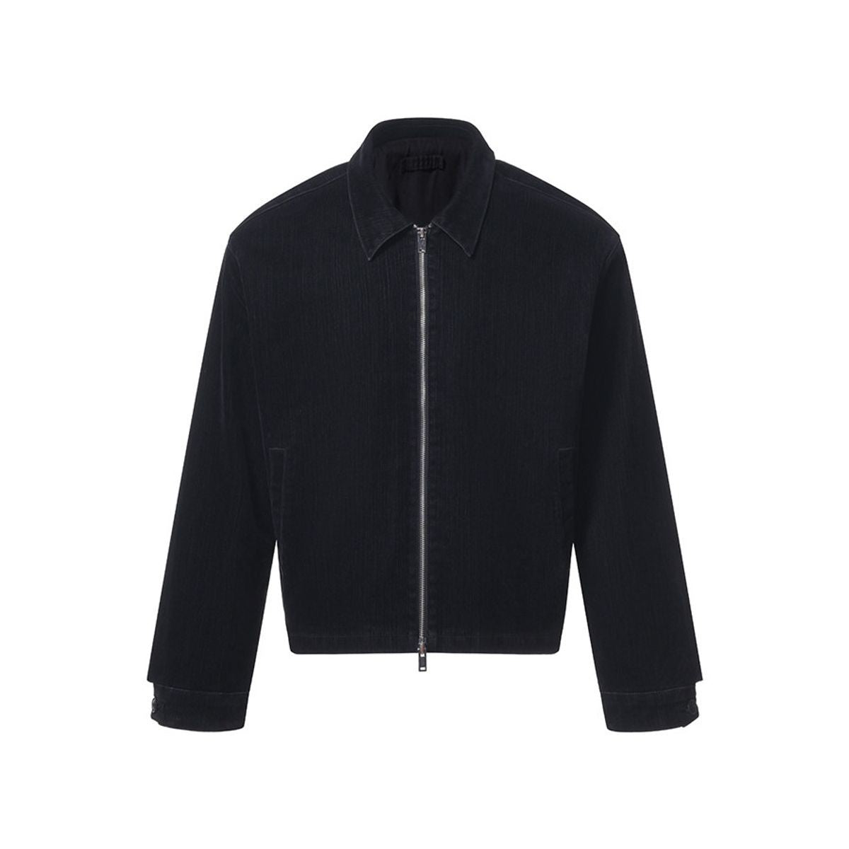 Roolrren Homme Flocked Velvet Denim Jacket in Black