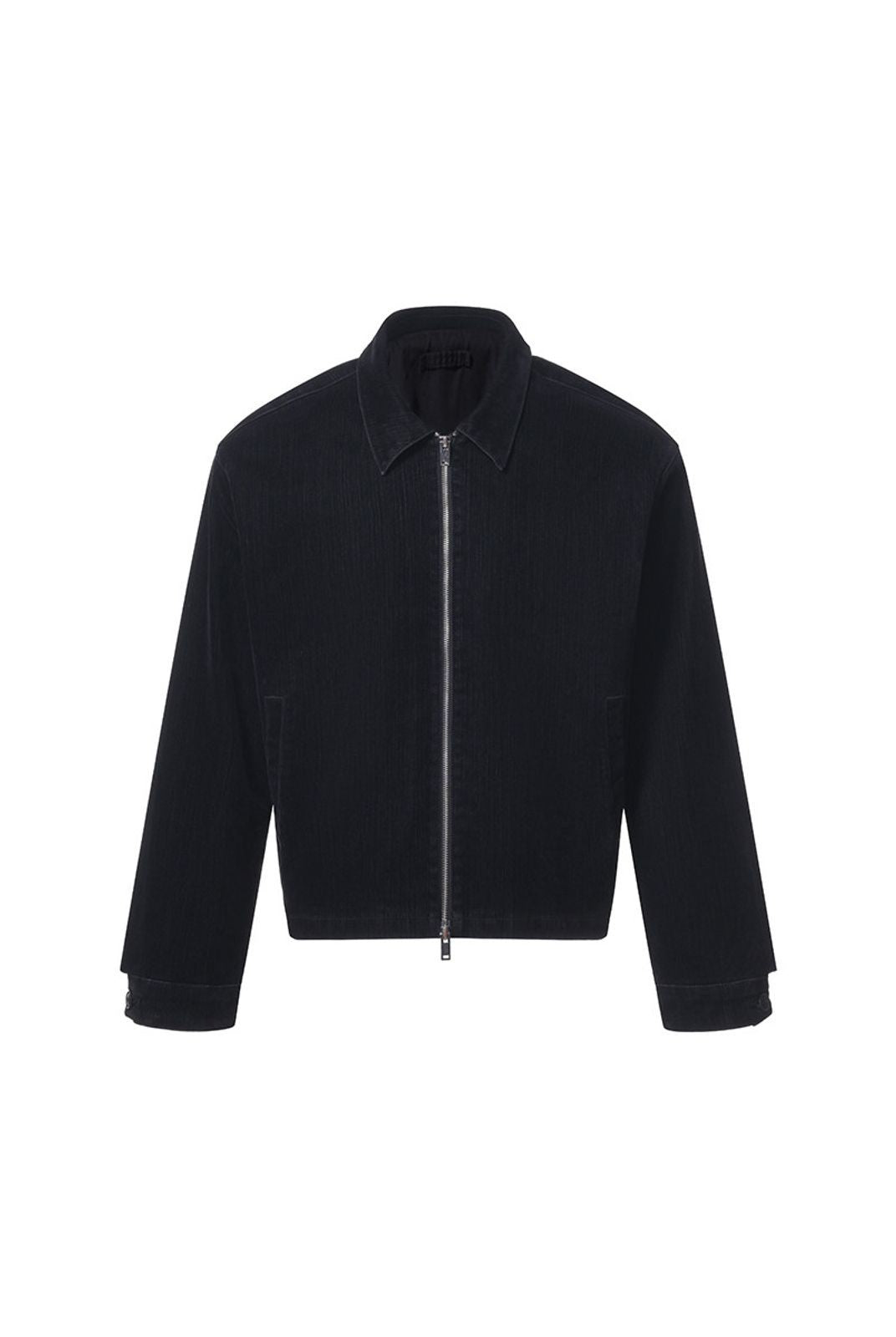 Roolrren Homme Flocked Velvet Denim Jacket in Black
