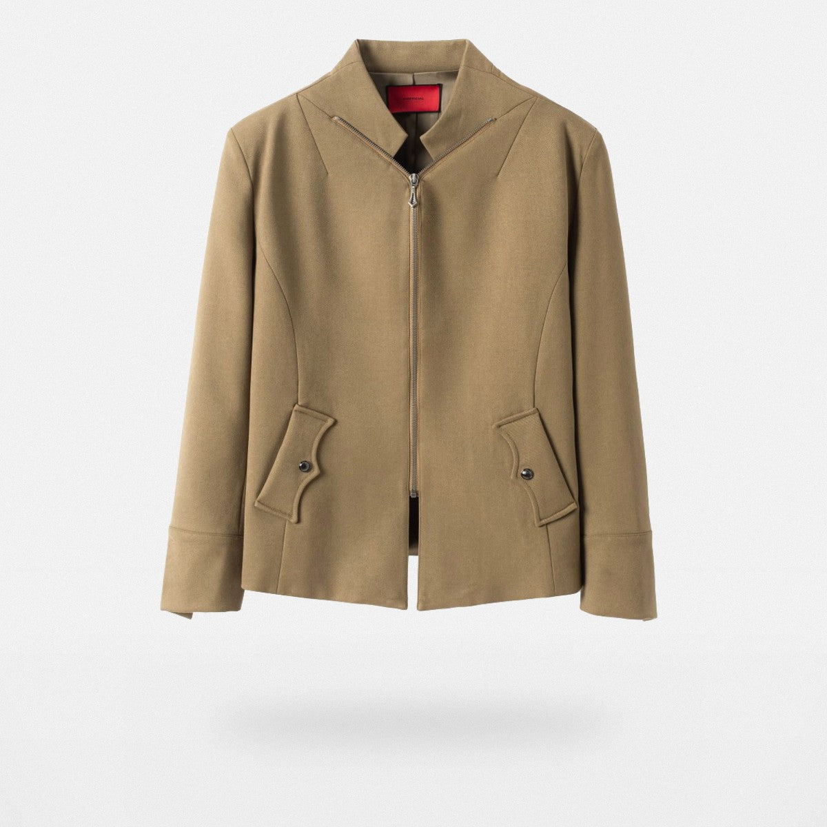 Y OFFICIAL Zip Stand Collar Jacket in Olive
