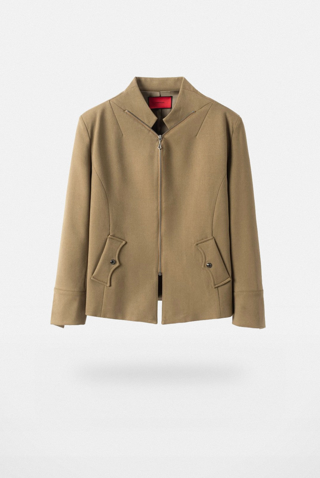 Y OFFICIAL Zip Stand Collar Jacket in Olive