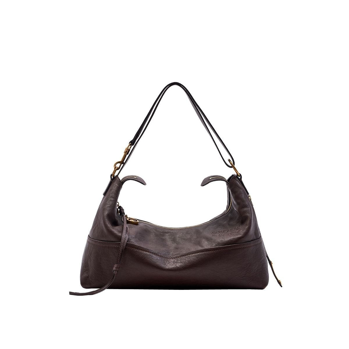 Grotto ArkHobo Calf Leather Shoulder Bag in Brown