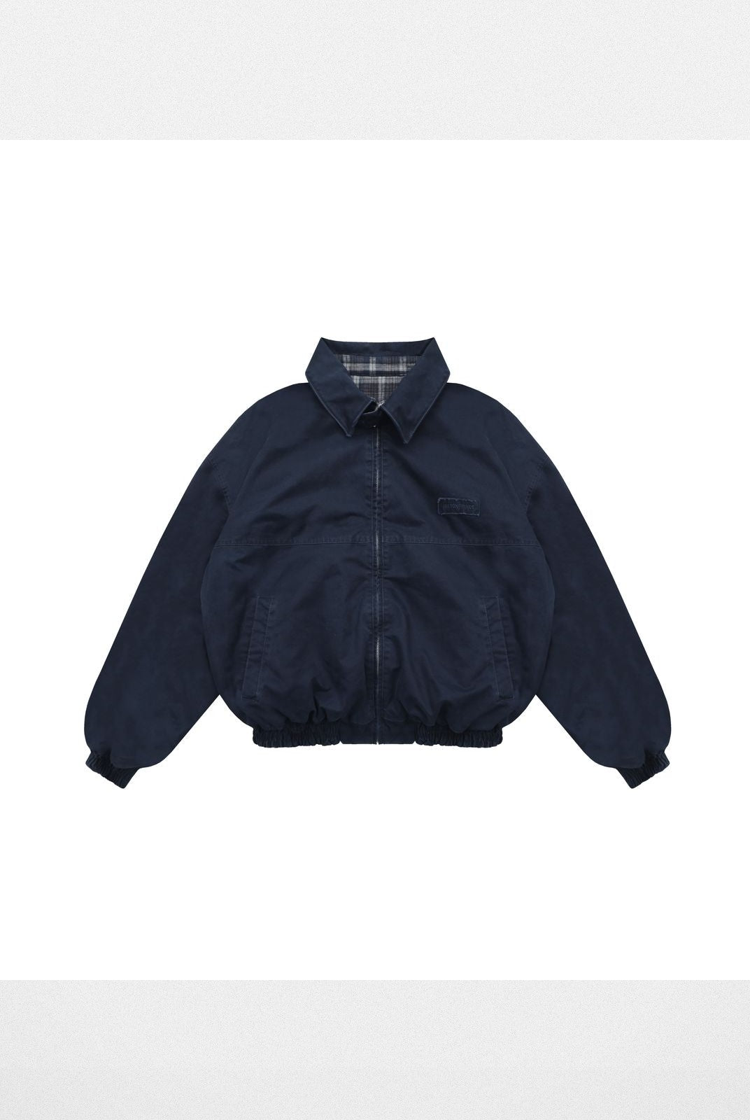 MASONPRINCE Reversible Cotton Harrington Jacket in Navy #color_navy