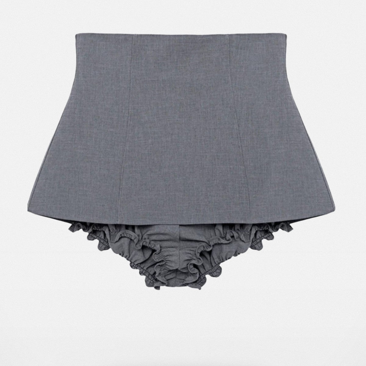 SHUSHUTONG High Waisted A Line Mini Skort in Gray