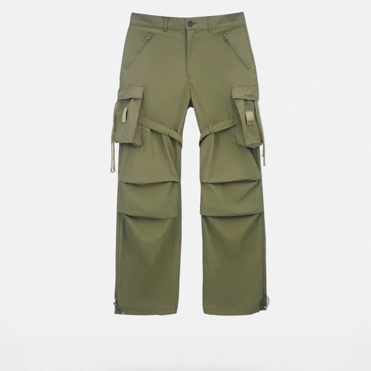 SOD Online Store Detachable Strap Nylon Parachute Pants in Green