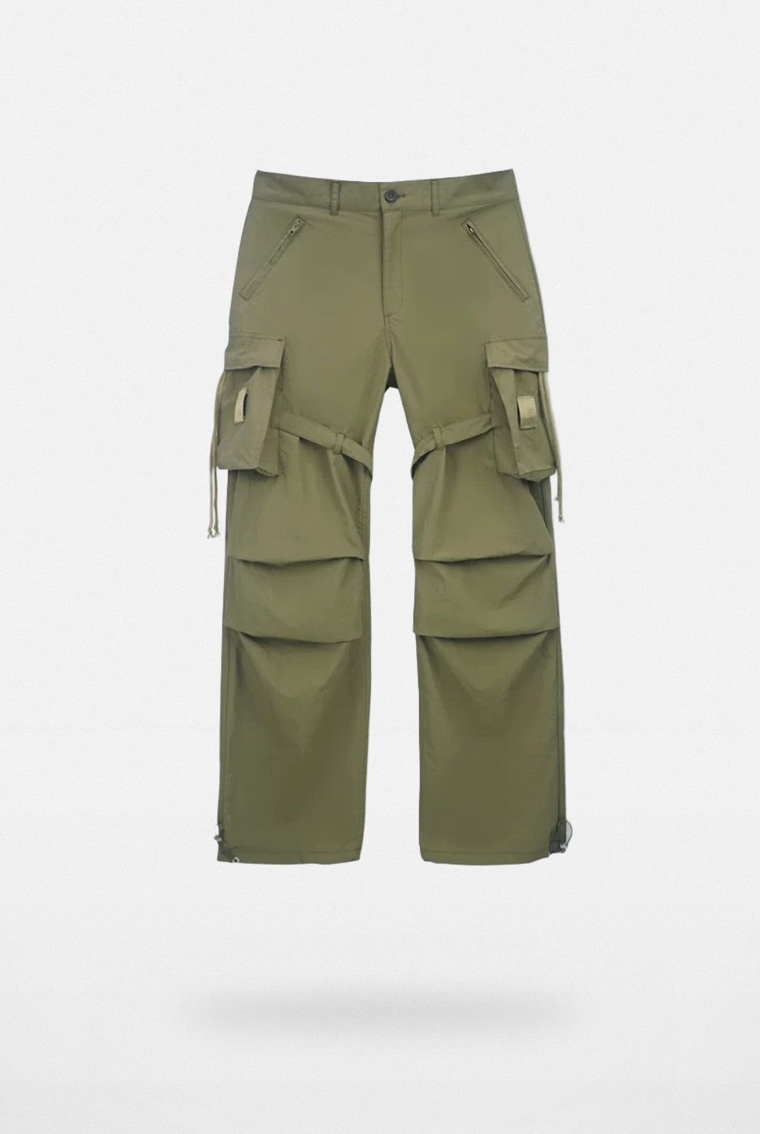 SOD Online Store Detachable Strap Nylon Parachute Pants in Green