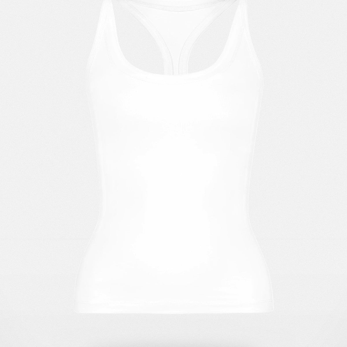 FaxCopyExpress Longline U Cut Racer Tank in White