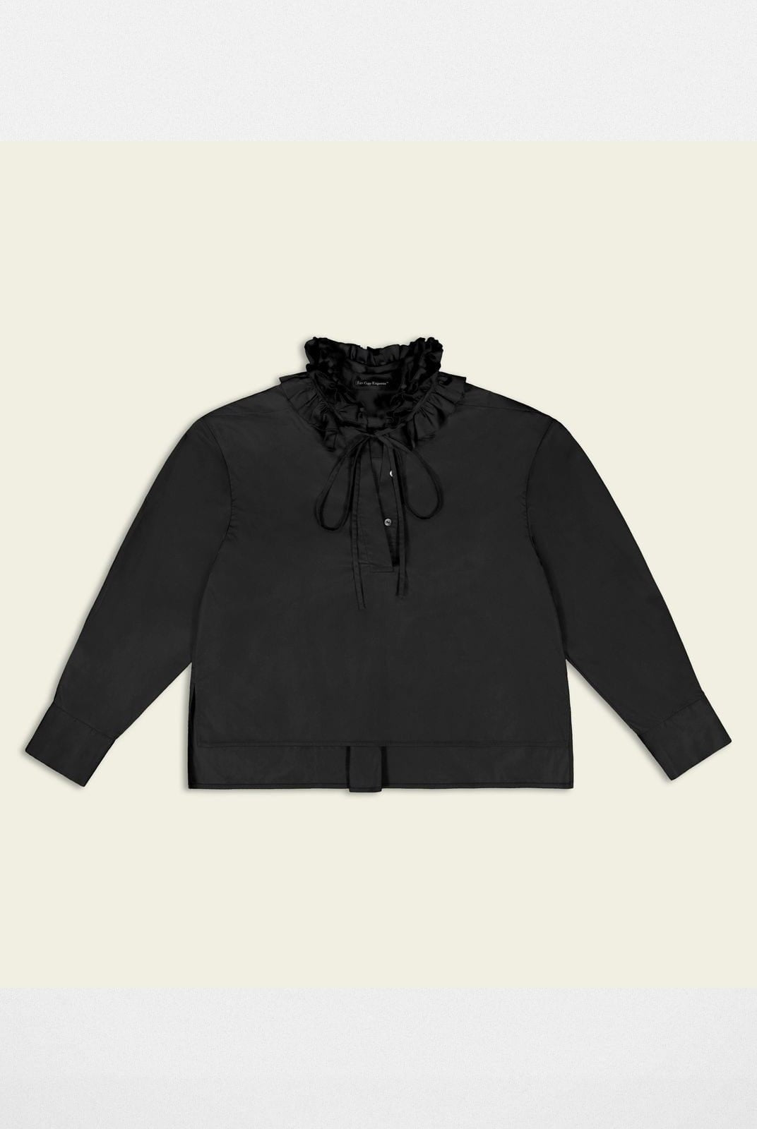 Fax copy express Detachable Ruff Half Sleeve Shirt in Black