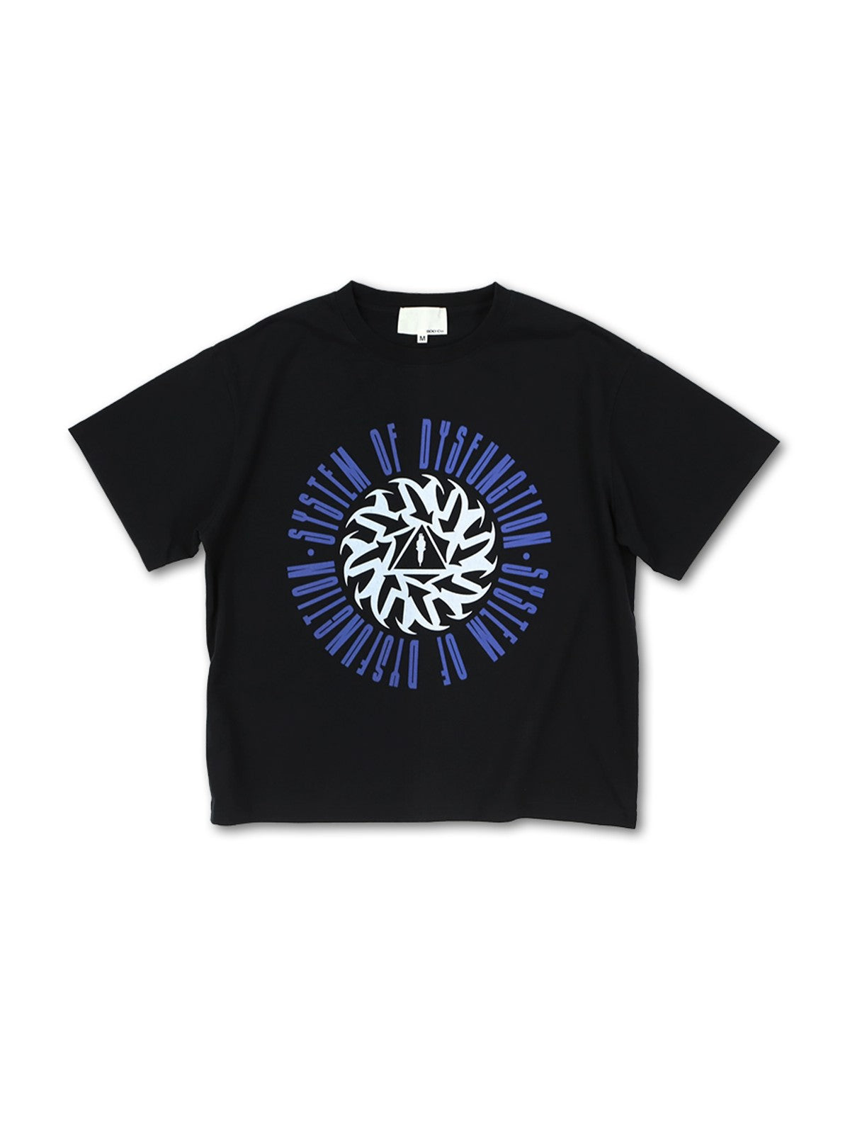 SOD Graphic Print Cotton Boxy T Shirt in Black