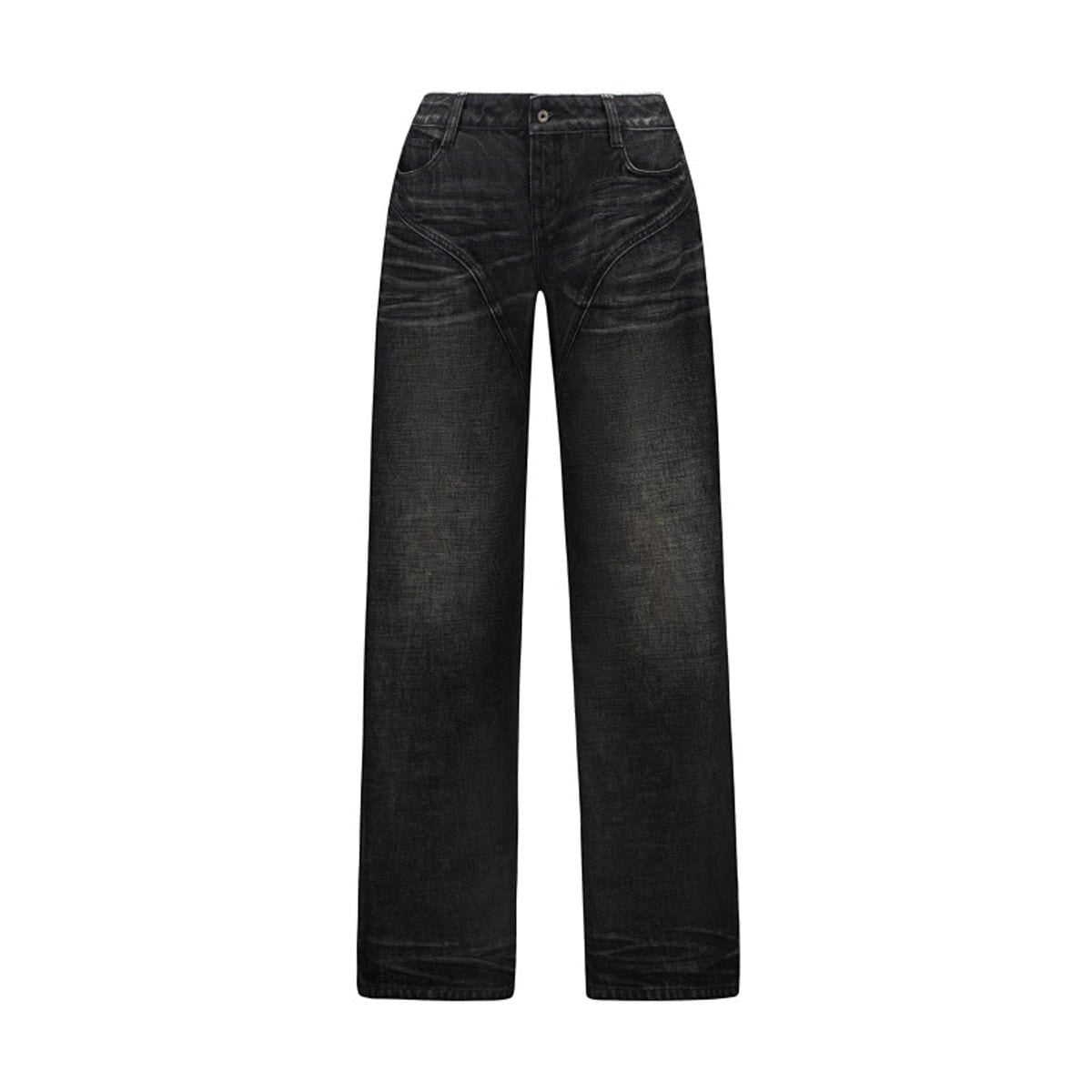 Fax copy express Curved Panel Dirty Wash Jeans in Gray