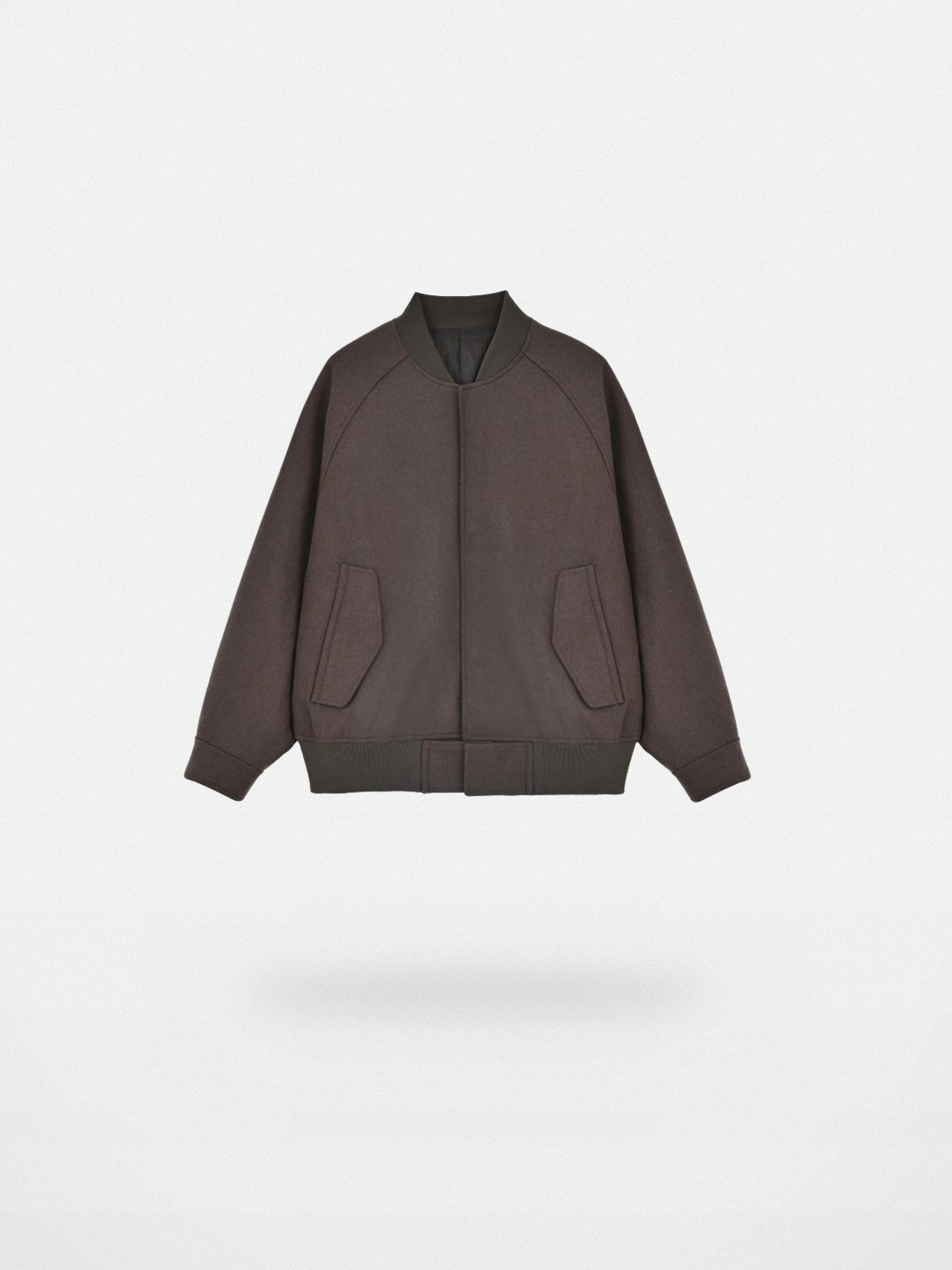Roolrren Homme Wool Blend Varsity Jacket in Brown