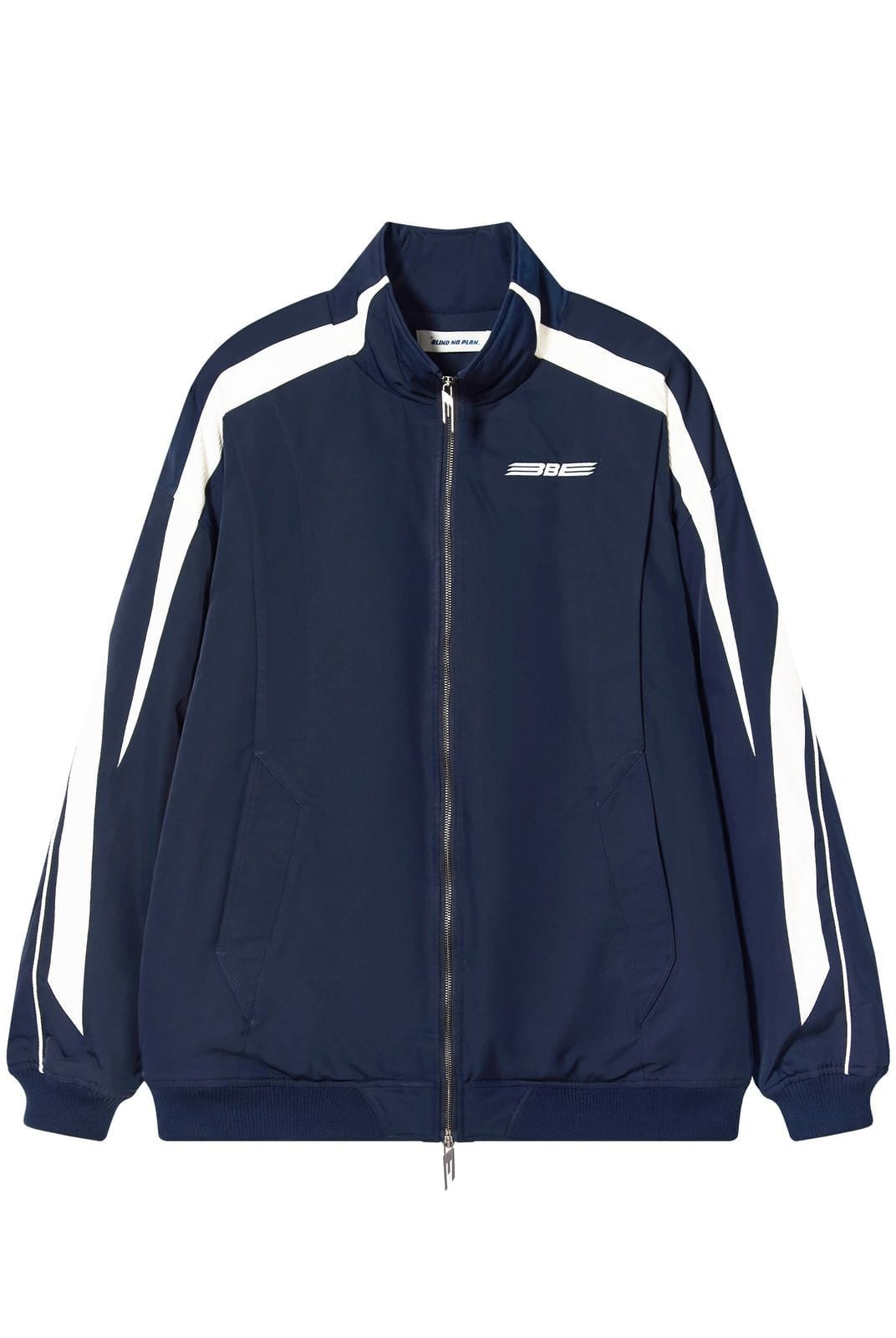 Blindnoplan Contrast Stripe Padded Jacket in Navy Blue