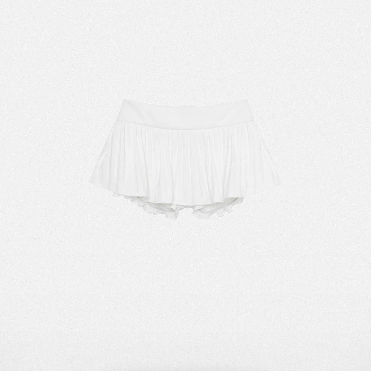 SHUSHUTONG Cotton Blend Pleated Mini Skort in White