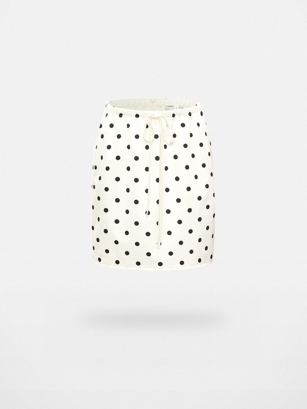 RARELY ALIKE Polka Dot Drawstring Midi Skirt in Apricot