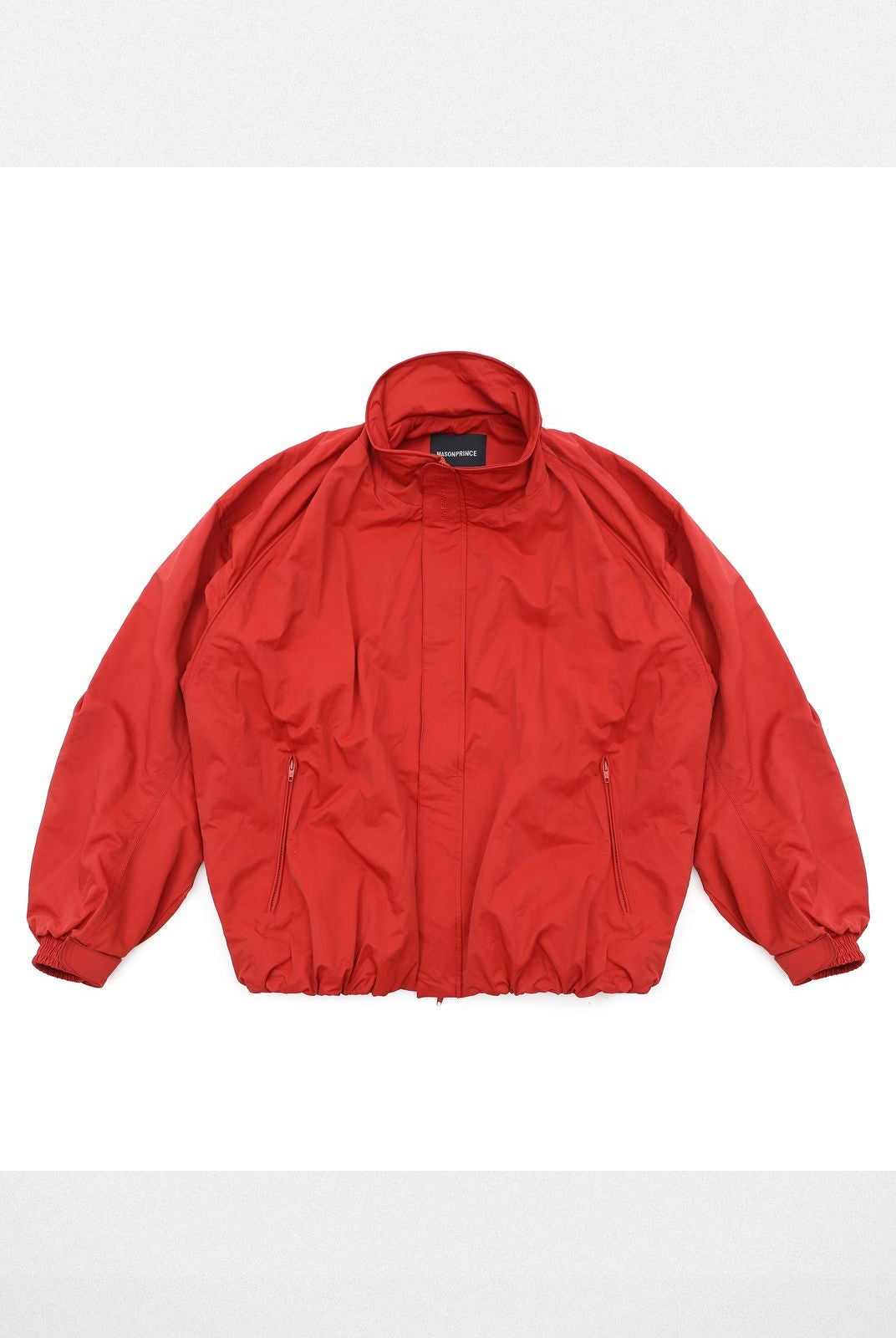 MASONPRINCE Oversized Structural Nylon Jacket in Red #color_red