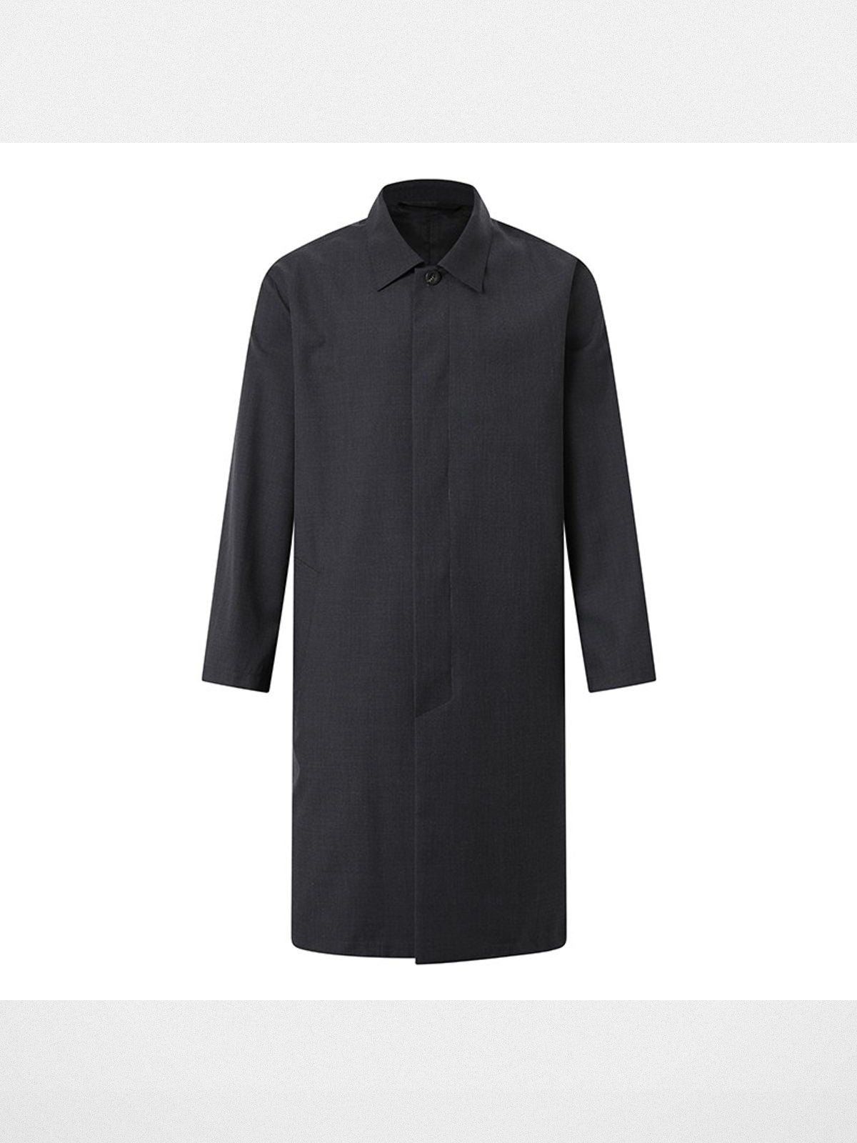 ROYA Merino Wool Blend Balmacaan Coat in Gray