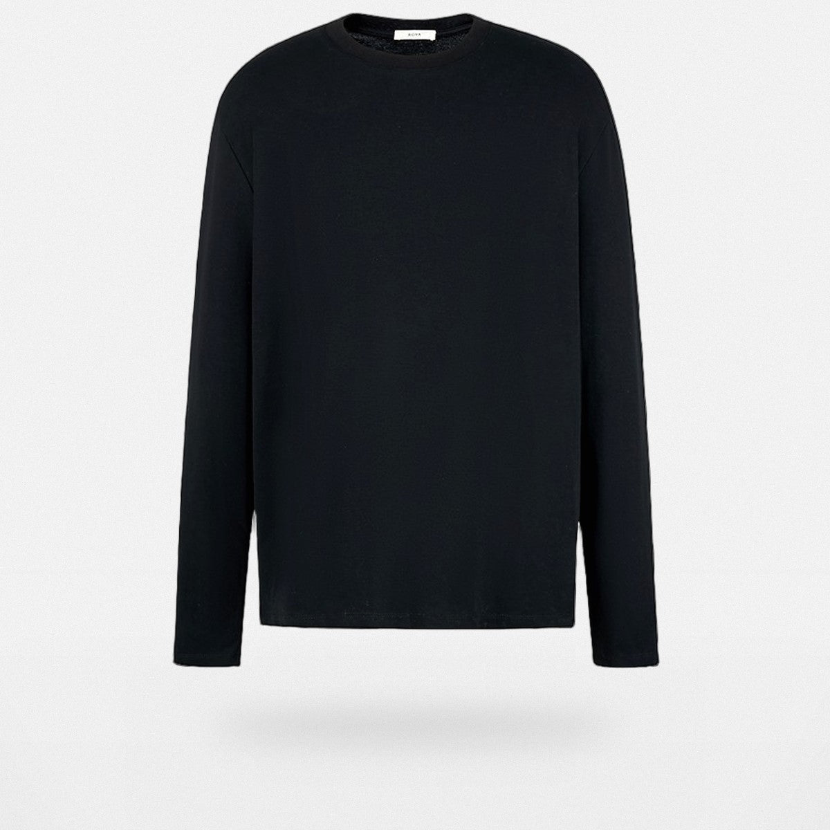 ROYA High Twist Cotton Long Sleeve Tee in Black