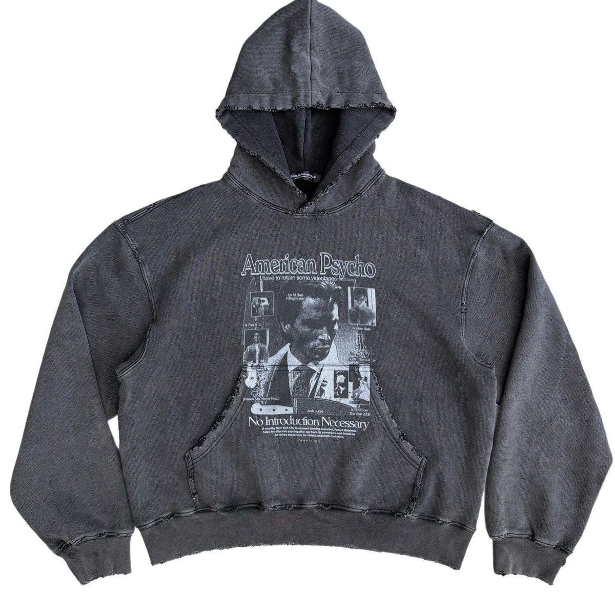 UNKNOWNWORLD Distressed Washed Graphic Hoodie in Black