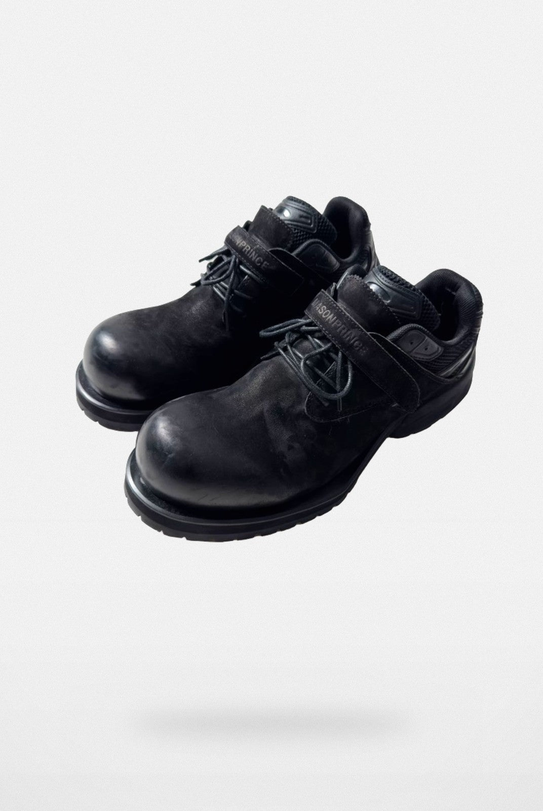 MASONPRINCE Chunky Polished Suede Shoes in Black #color_black